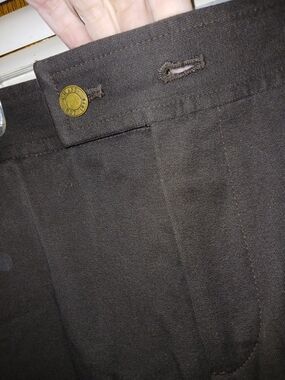 Chaps Brown Dress Pants with Branded Button